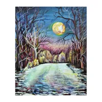 Silent Night , Winter Realism Painting Acrylic Print