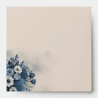 Blue Floral Elegance Wedding Invitation Envelope