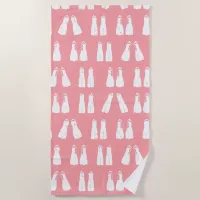 Scuba Diving Fins Fun Pink and White Flippers Beach Towel