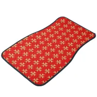 Maltese Cross Red and Gold Emblem of Malta Car Floor Mat