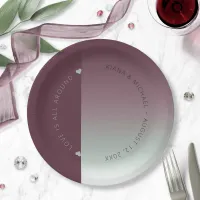 Mood Gradient Wedding Burgundy Mist ID741 Paper Plates