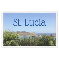 Scenic Caribbean Island Saint Lucia Acrylic Tray