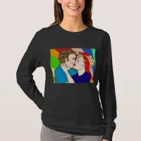 Retro 1950's Pop Art Style Couple Kissing   T-Shirt