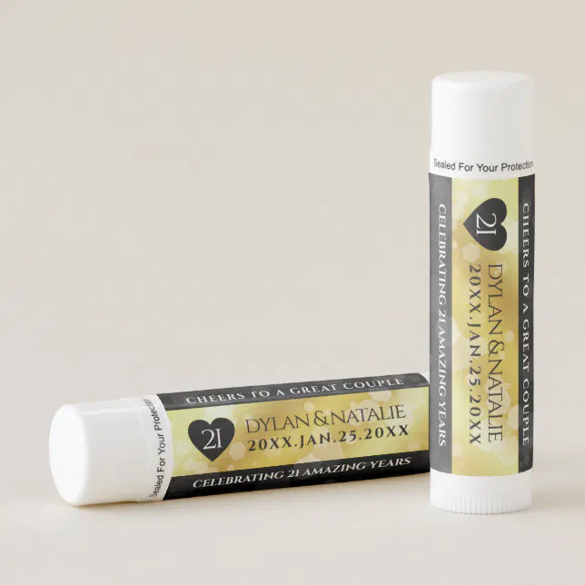 Elegant 21st Brass Wedding Anniversary Celebration Lip Balm