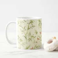 Delicate Greenery Cream n Blush Botanical Pattern Coffee Mug