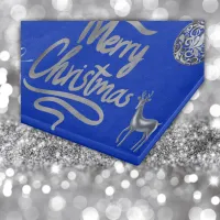 Merry and Bright Christmas in Silver and Blue | Cutting Board