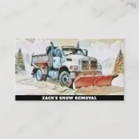 *~* Watercolor Pastel Snow Removal Snow Truck AP74 Business Card