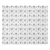 Floral Pattern Black And White Duvet Cover