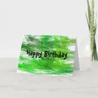 Green Scribbles Happy Birthday Card