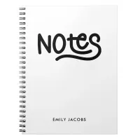 Minimalist Bold Handwriting Notes Typography Notebook