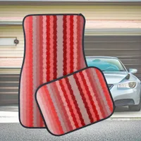 Modern striped design in various shades of red car floor mat