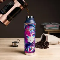 Glitchcore Colorful Anime Girl Artwork  Water Bottle