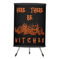 Here There Be Witches Tripod Lamp