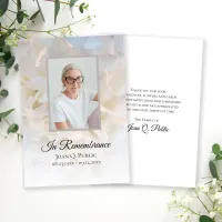 White Carnation Floral Funeral Memorial Sympathy Thank You Card