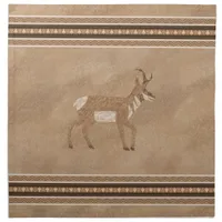 Southwest Pronghorn Walking Antelope Brown Border Cloth Napkin