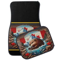 Majestic Beaver Thrives in the Canadian Wilderness Car Floor Mat