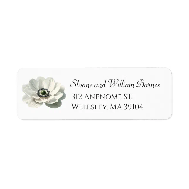 Elegant Anenome Flower Return Address Label
