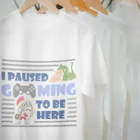 I Paused Gaming Vintage Funny Dragons and Warrior T-Shirt