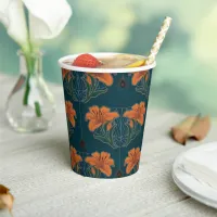 Spiders & Lilies Spooky Halloween Vintage Pattern Paper Cups