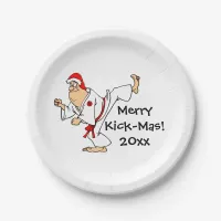 Martial Arts Merry Kick-Mas Christmas Party Paper Plates