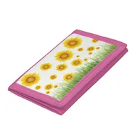 Bright and Elegant Sunflower Graphic Design Tri-fold Wallet