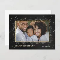 Black Gold Botanical Photo Holiday PostCard