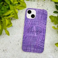 Purple Lilac Metallic Glitter Modern Glam Luxury Case-Mate iPhone 14 Case