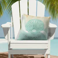 Beach House Clam Shell Aqua Blue ID623 Throw Pillow