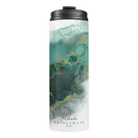 Moody Ink EmeraldGold Wedding Party ID988 Thermal Tumbler