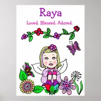 Personalized Loved, Blessed and Adored Fairy Poster