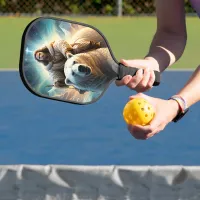 (AI Generated ) Jesus on a polar bear  Pickleball Paddle