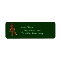 Dancing Cartoon Gingerbread Man Label