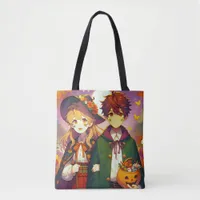 Anime Kid's in Halloween Costumes Tote Bag