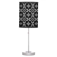 Abstract Monochrome Bokeh Dots Pattern Table Lamp