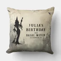 Basic Witch Women Modern Gothic Halloween Throw Pillow