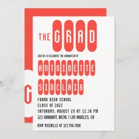 Cool Typography Graduation Party Invitation