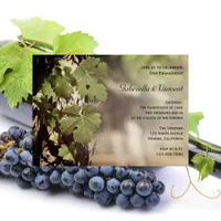 Natural Grape Leaves Vineyard Engagement Party Invitation