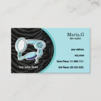 Aqua Hair Salon cards with appointment on back