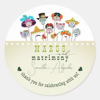 Margs & Matrimony Fiesta Mexican Couples Shower Classic Round Sticker