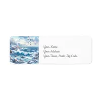 Winter Coastline Return Address Label