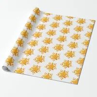 Golden Christmas Snow Pattern Wrapping Paper