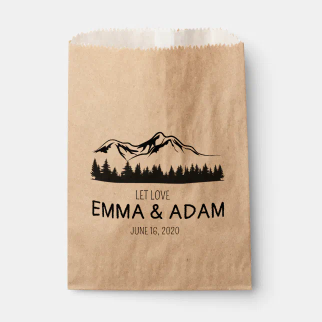 Rustic Woodsy Mountain Wedding Favor Bag