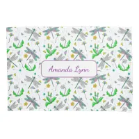 Personalized Dragonflies and Dandelions  Pillow Case
