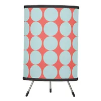 Geometric Circles Pattern Chic Watermelon Red Blue Tripod Lamp