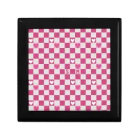 Pink Checkers & Hearts Gift Box