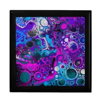 Purple, Blue Modern Abstract Fluid Art Marble Cell Gift Box