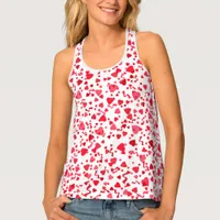 Valentine Birthday Red Confetti Hearts  Tank Top