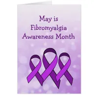 May is Fibromyalgia Month Purple Ribbon Card