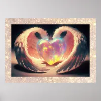 *~*~ Crystal Opal Heart Angel Wings AP78 Poster