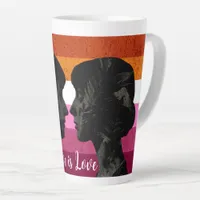 Lesbian Flag with Two Woman Silhouettes  Latte Mug